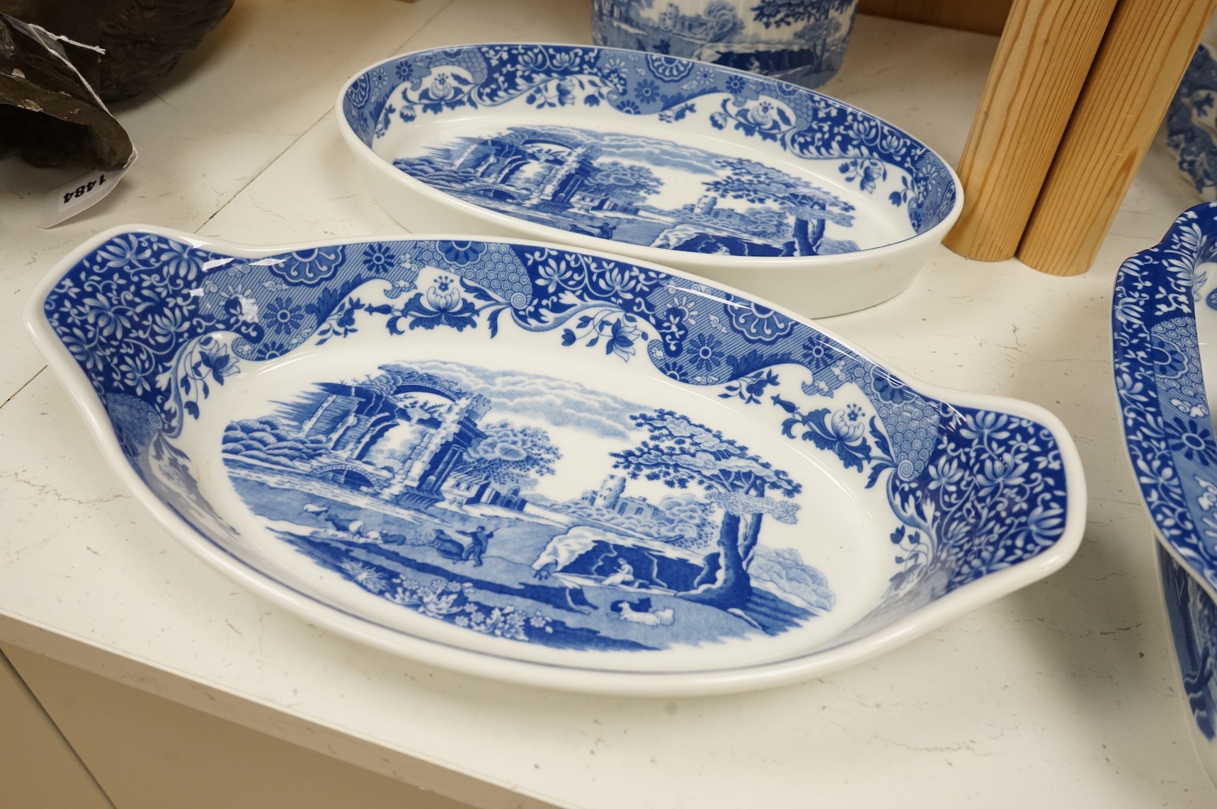 A collection of Spode Italian dinner and oven ware, largest 37cm wide